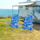 1 Piece Foldable Backpack Beach Chair with Cup Holder and Storage Pockets for Outdoor