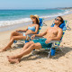 2 Pack Portable Folding Beach Chair with 7-Position Backrest