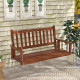 2-Person Wooden Outdoor Porch Swing with 500lbs Weight Capacity