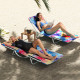 2 Pieces 5-position Lay Flat Beach Recliner with Carry Strap and Metal Frame