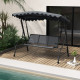 2-Day Delivery 3-Seat Outdoor Porch Canopy Swing with Adjustable Shading