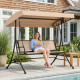 3-Seat Patio Swing Chair with Adjustable Canopy