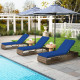 2-Day Delivery 7-Position Adjustable PE Rattan Outdoor Chaise Lounge Chair