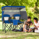 2-Day Delivery Double Beach Chair with Adjustable Canopy and 3 -Side Shading Curtains