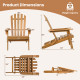 Folding Acacia Wood Oversized Adirondack Chair