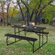 Portable Folding Picnic Table Set with Wood-like Texture for Patio Garden