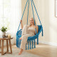 Macrame Swing Chair Hammock Chair with 2 Removable Cushions