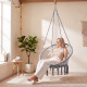 2-Day Delivery Macrame Swing Chair Hammock Chair with Round Seat Cushion