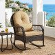 Outdoor Wicker Rocking Chair with Anti-Tip Stoppers 400 LBS for Porch Deck