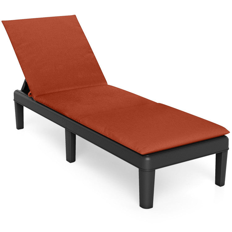 Patio Lounge Chair 3-Position Adjustable Backrest and Cushion