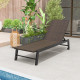 Patio PE Rattan Chaise Lounge with 5-Level Backrest and Wheels