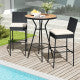 2-Day Delivery Patio Wicker Barstools with Footrest and Backrest Set of 4