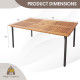 7 Pieces Patio Wicker Cushioned Dining Set with Wood Armrest and Umbrella Hole