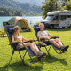Portable Zero Gravity Chairs with Cup Holder Trays and Backrest Set of 2