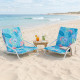 2-Day Delivery Set of 2 Folding Beach Chairs with Sponge Padded Seat for Camping