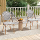 French Bistro Chair Set of 2 with Galvanized Metal Framex
