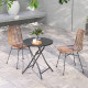 2-Day Delivery 23 Inch Round Bistro Table with Tempered Glass Tabletop