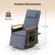 Set of 2 Patio Rattan 360° Swivel Recliner Chair with Adjustable Backrest and Footrest