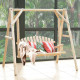 2-Day Delivery Outdoor Wooden Porch Bench Swing Chair with Rustic Curved Back